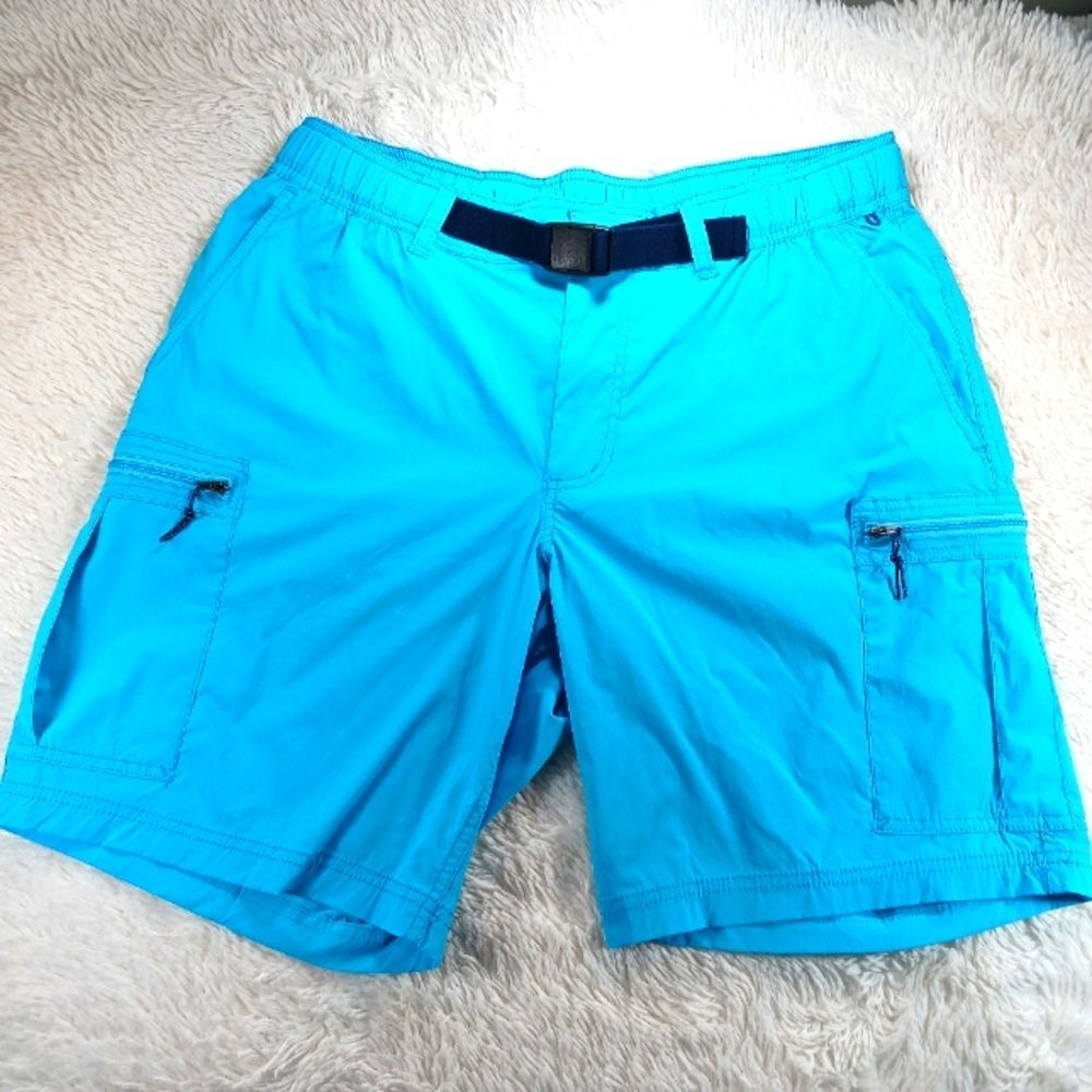 NWOT Lands' End Vibrant Blue Cargo Swim Shorts Men L. Unlined.